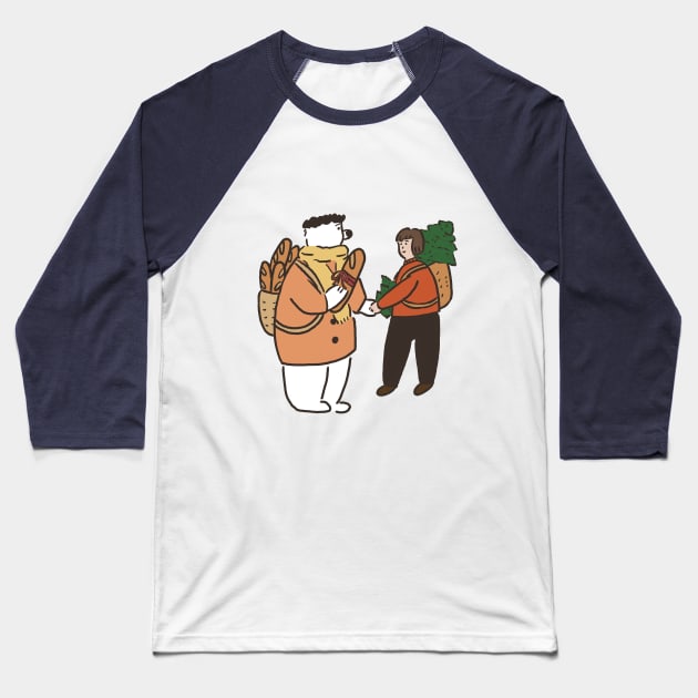 funny bear and merry Christmas 2024 happy new year,bear drawing Baseball T-Shirt by LittleAdong